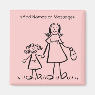 Mummy & Me - Mother and Daughter Custom Magnets