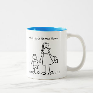 Mummy & Me - Mother & Little Boy Custom Mugs