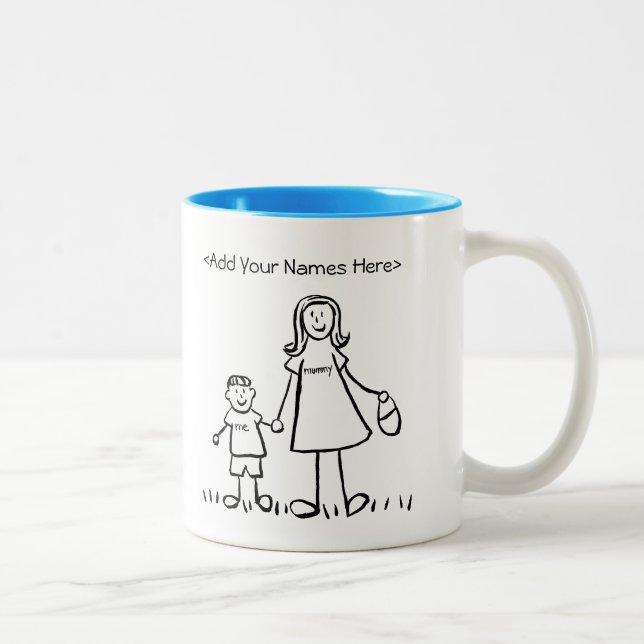 Mummy & Me - Mother & Little Boy Custom Mugs (Right)