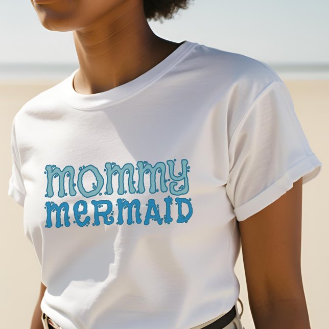 Mummy Mermaid Beach Baby Shower T-Shirt (Mommy to a mermaid? Here's your T-shirt! Perfect for a Beach Baby Shower)
