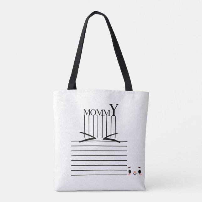 Mummy" Minimalist Tote Bag – Chic & Functioal (Back)