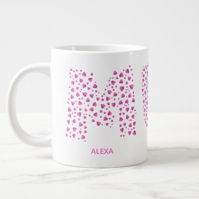 Mummy Modern Kids name  Mum  Large Coffee Mug (Left)