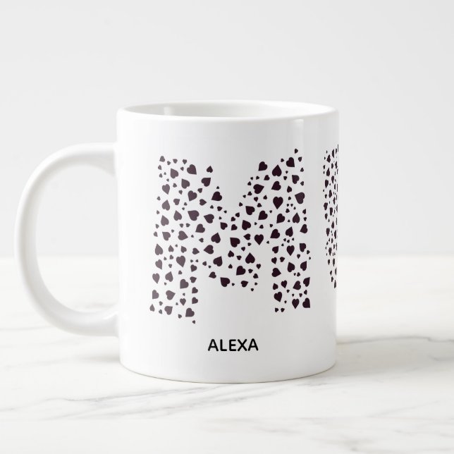 Mummy Modern Kids name  Mum  Large Coffee Mug (Left)