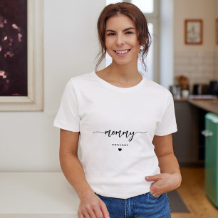 Mummy Modern Mum Kids Custom Names Mother's Day T-Shirt