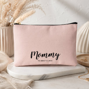 Mummy   Modern Mum Kids Names Blush Pink Accessory Pouch