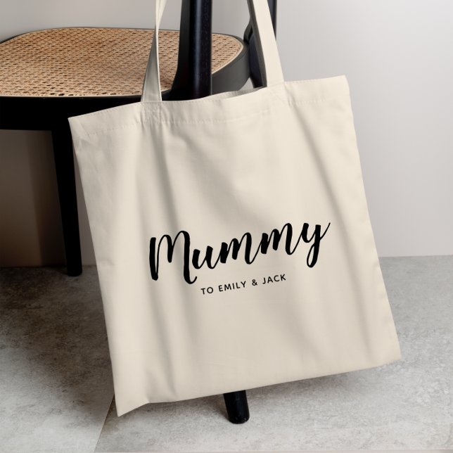 Mummy | Modern Mum Kids Names Mother's Day Tote Bag