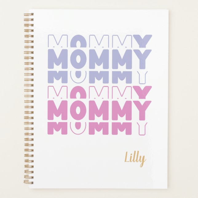 Mummy Modern Pastel Colour Custom Mother's Day Planner (Front)