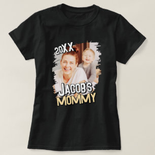 Mummy Modern Simple Grunge Custom Baby Photo T-Shirt
