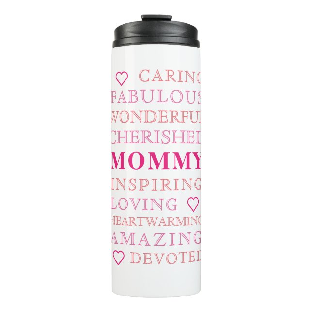 Mummy Modern Typography Family Photo Thermal Tumbler (Front)