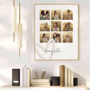 Mummy multi photo cream heart elegant stylish poster