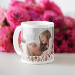 Mummy Multiple Photo Collage & Custom Monogram Coffee Mug<br><div class="desc">Show your mummy your love with our personalised mummy photo collage & monogram mug. Our design features a wrap-around design with a seven photo collage design. "Mummy" displayed in white over the photo. This special mug is the perfect gift to send to your mummy for mother's day, birthday, Christmas, anniversaries...</div>