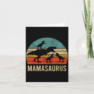 Mummy mum mama dinosaur funny 3 three kids card