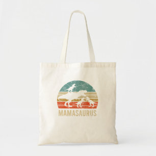 Mummy Mum Mama Dinosaur Funny 3 Three Kids Mamasau Tote Bag