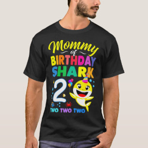 Mummy Of Birthday Shark 2Nd Matching Oufit Party T-Shirt