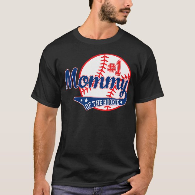 Mummy Of Rookie 1St Birthday Baseball Theme Matchi T-Shirt (Front)