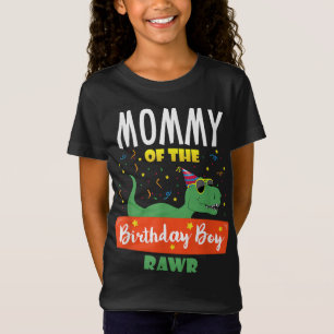 Mummy of the Birthday Boy Dinosaur Raptor Funny T-Shirt