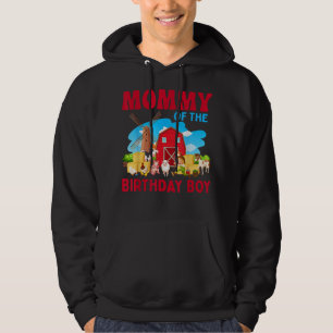 Mummy Of The Birthday Boy Farm Farmer Theme Hoodie