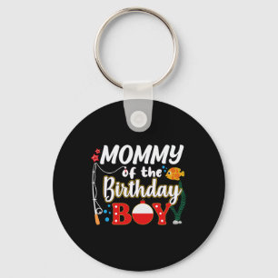 Mummy Of The Birthday Boy Fishing Family Matching Key Ring