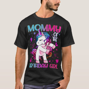 Mummy of the Birthday Girl Flossing Unicorn Mum Mo T-Shirt