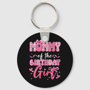 Mummy Of The Birthday Girl Pink Coquette Bow Key Ring