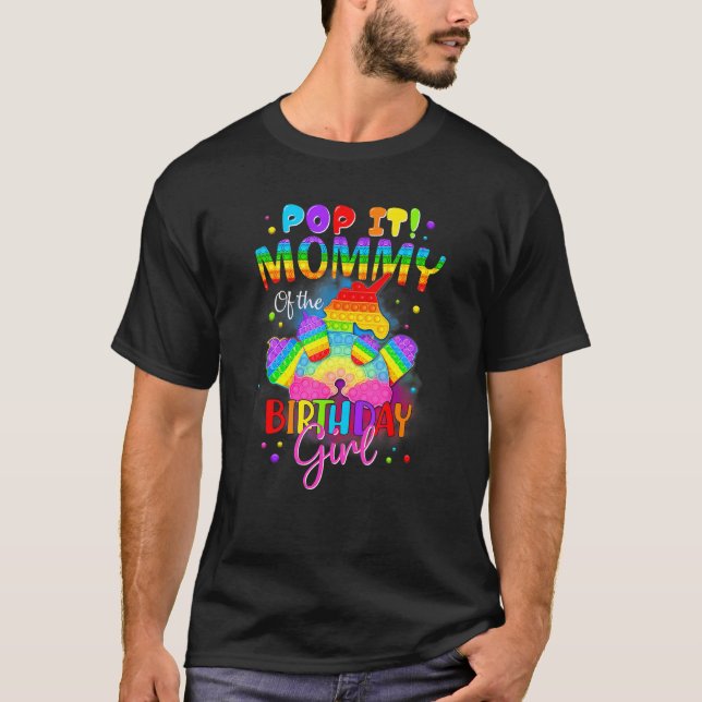 Mummy Of The Birthday Girl Unicorn Girls Rainbow P T-Shirt (Front)