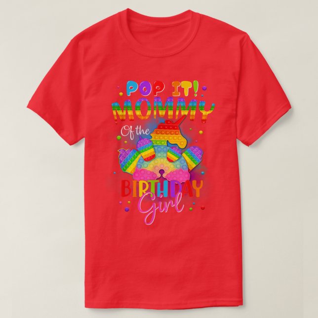 Mummy of the Birthday Girl Unicorn Girls Rainbow P T-Shirt (Design Front)