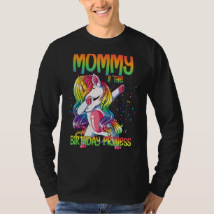 Mummy Of The Birthday Princess Dabbing Unicorn Gir T-Shirt