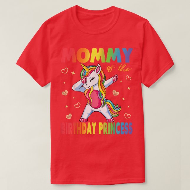 Mummy of the Birthday Princess Girl Dabbing Unicor T-Shirt (Design Front)