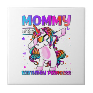 Mummy of the Birthday Princess Girl Dabbing Unicor Tile
