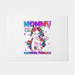 Mummy of the Birthday Princess Girl Flossing Unico Doormat