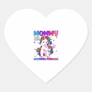 Mummy of the Birthday Princess Girl Flossing Unico Heart Sticker