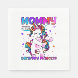 Mummy of the Birthday Princess Girl Flossing Unico Napkin