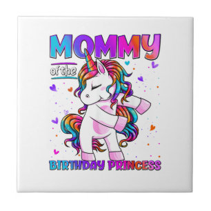 Mummy of the Birthday Princess Girl Flossing Unico Tile