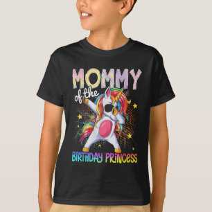 Mummy Of The Birthday Princess Unicorn Dabbing T-Shirt