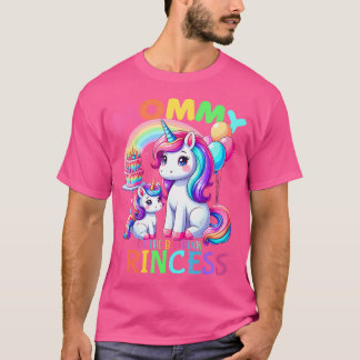 Mummy Of The Birthday Princess Unicorn Mum T-Shirt