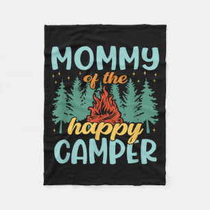 Mummy of the happy camper first birthday camping fleece blanket