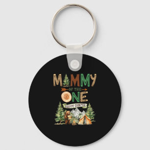 Mummy of the one happy camper 1st birthday camping key ring