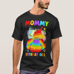 Mummy Of The Pop It Birthday Girl Unicorn Heart Ic T-Shirt