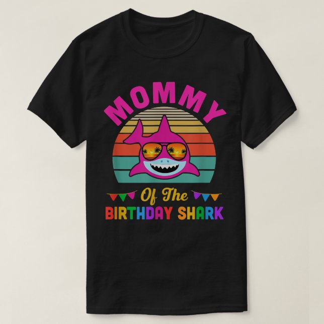 Mummy Of The Shark Birthday Mum Matching Family  T-Shirt (Design Front)