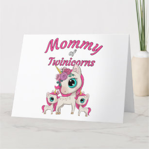 Mummy of Twinicorns: Mum & Twin Daughters Unicorn Thank You Card