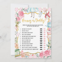 Mummy or Daddy Alice in Wonderland Baby Game Card