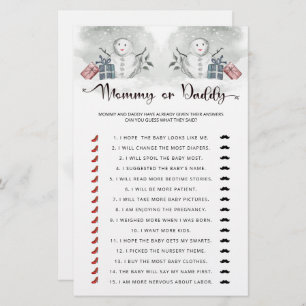Mummy or daddy baby shower baby game