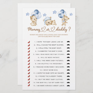 Mummy or daddy baby shower game