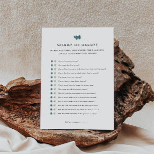 Mummy or Daddy Baby Shower Game Enclosure Card