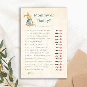 Mummy or Daddy Baby Shower Game Peter The Rabbit
