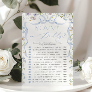 Mummy or Daddy Blue Bow Guess Who Floral game