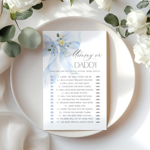 Mummy or Daddy Blue Bow Guess Who Floral game