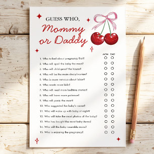 Mummy or Daddy Cherry on Top Baby Shower Game