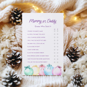 Mummy or Daddy Christmas Baby Shower