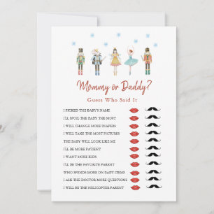 Mummy or Daddy Christmas Girl Baby Shower Game Invitation